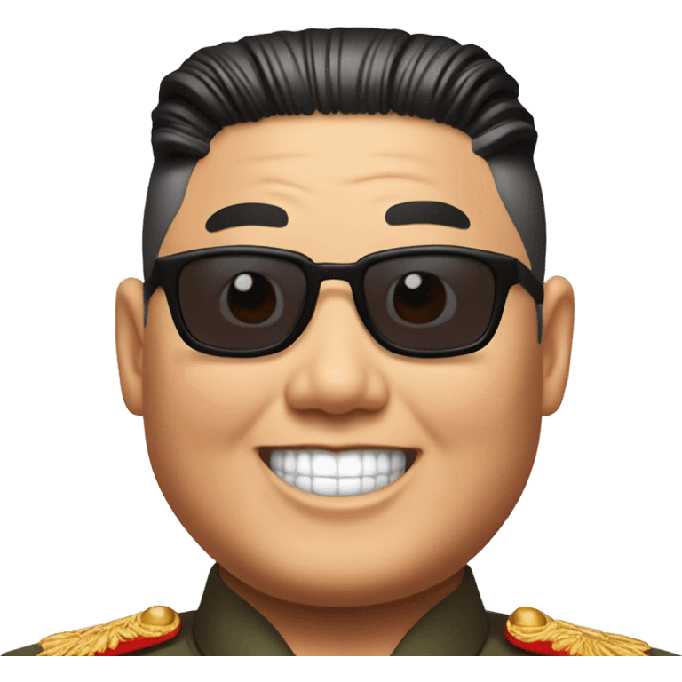 Kim jong un smiling in sunglasses emoji