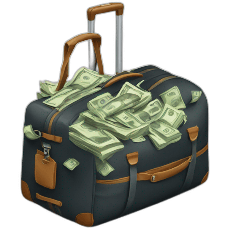 Travel bag full of money emoji