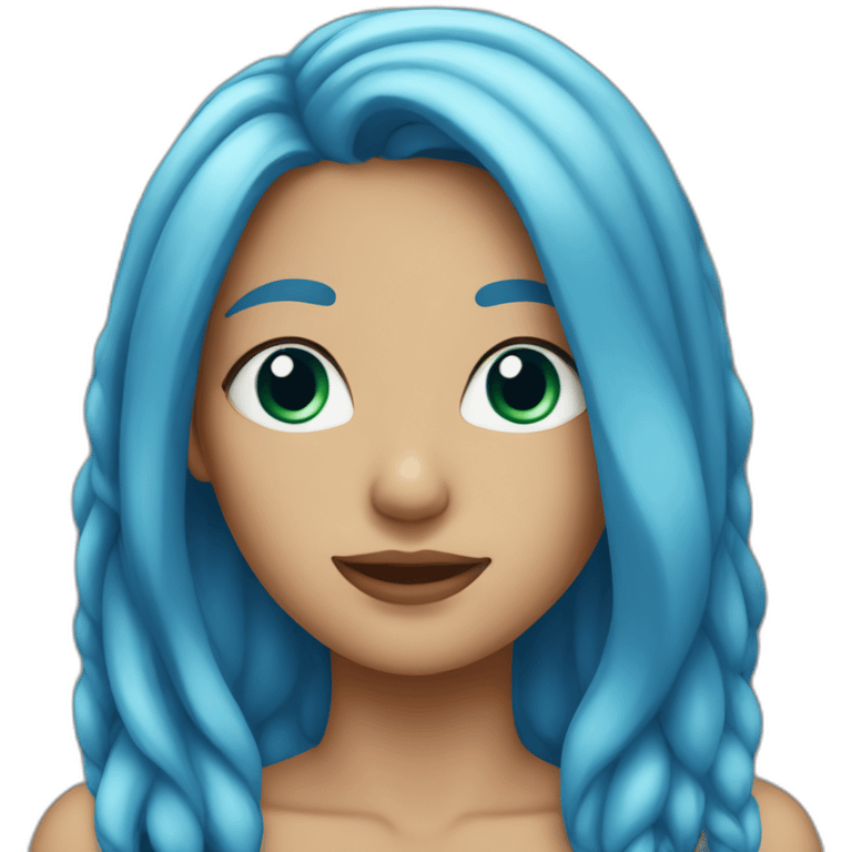 Woman with long blue hair emoji