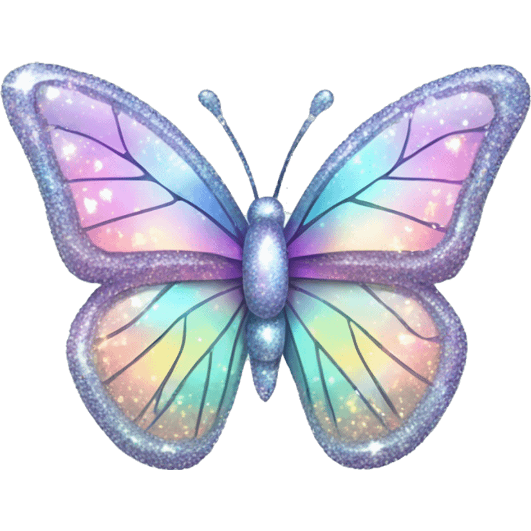 Pastel sparkly glittery shiny iridescent glass crystal butterfly emoji