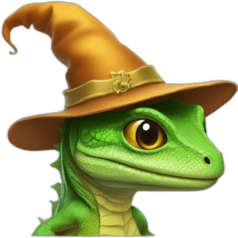 lizard with wizard hat emoji