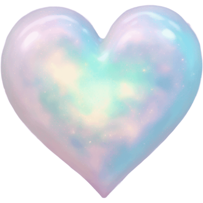 Pastel White iridescent nebula heart emoji