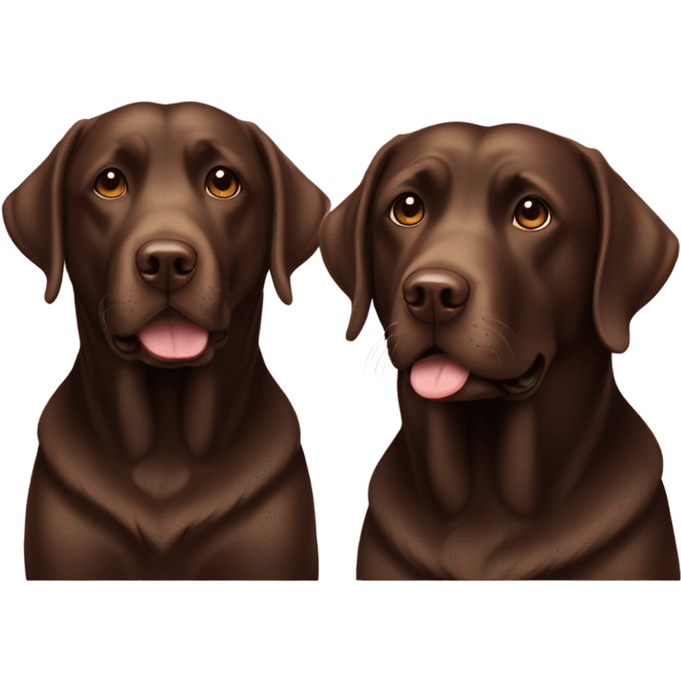 Two adult chocolate labradors  emoji