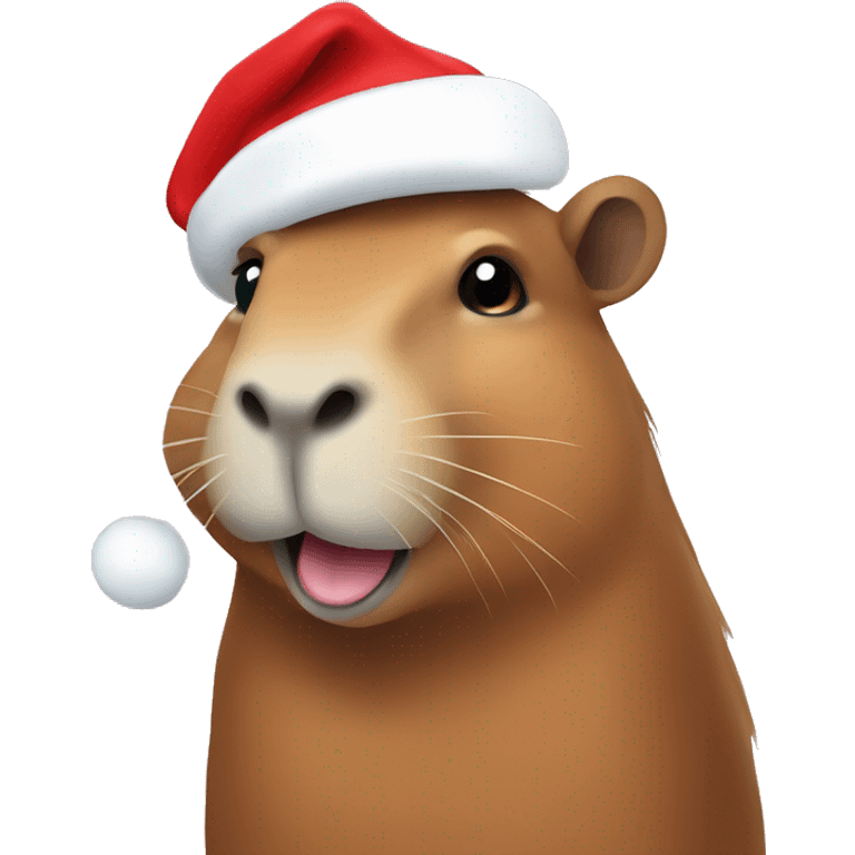 Capybara with Santa hat emoji