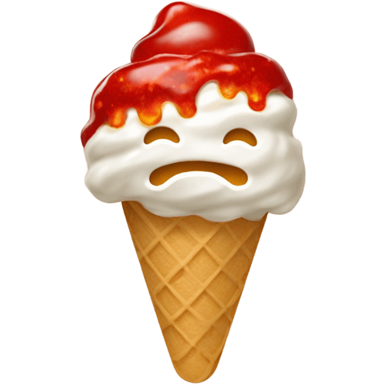 Spicy ice cream emoji