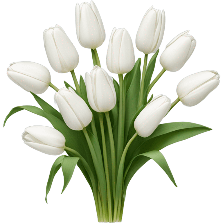 white tulip bouquet  emoji