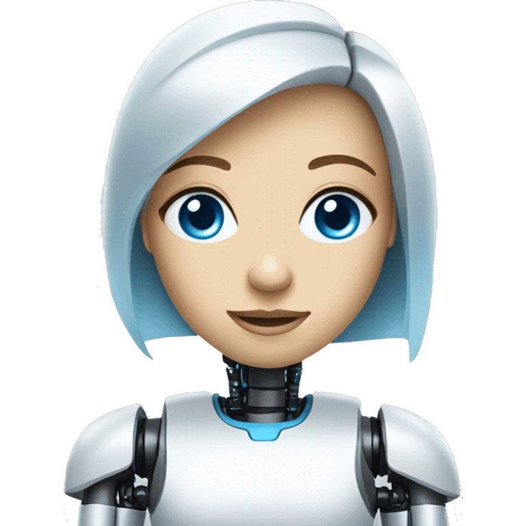 female robot with blue eyes emoji