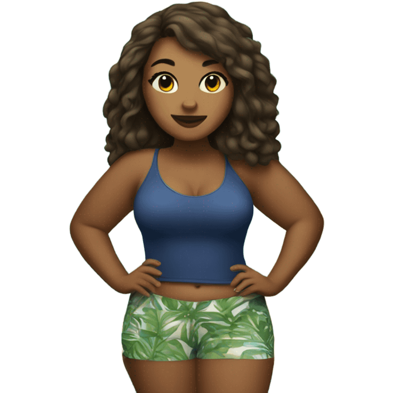 Plus size island girl emoji