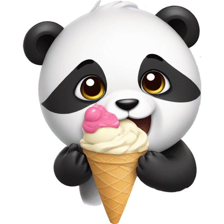 Panda eating ice cream emoji