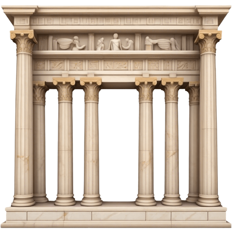 The Library of Celsus Landmark Emoji – Depicting its marble facade, carved columns, and statues. emoji