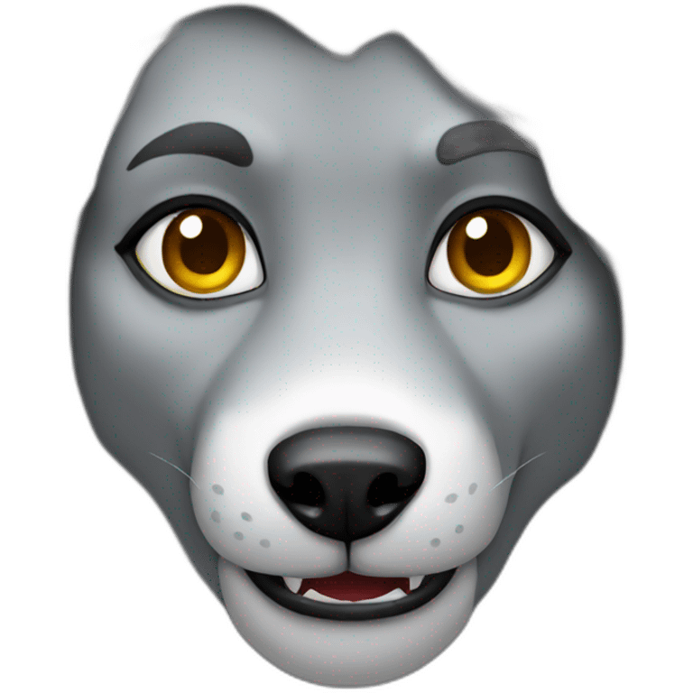 Female grey werewolf emoji