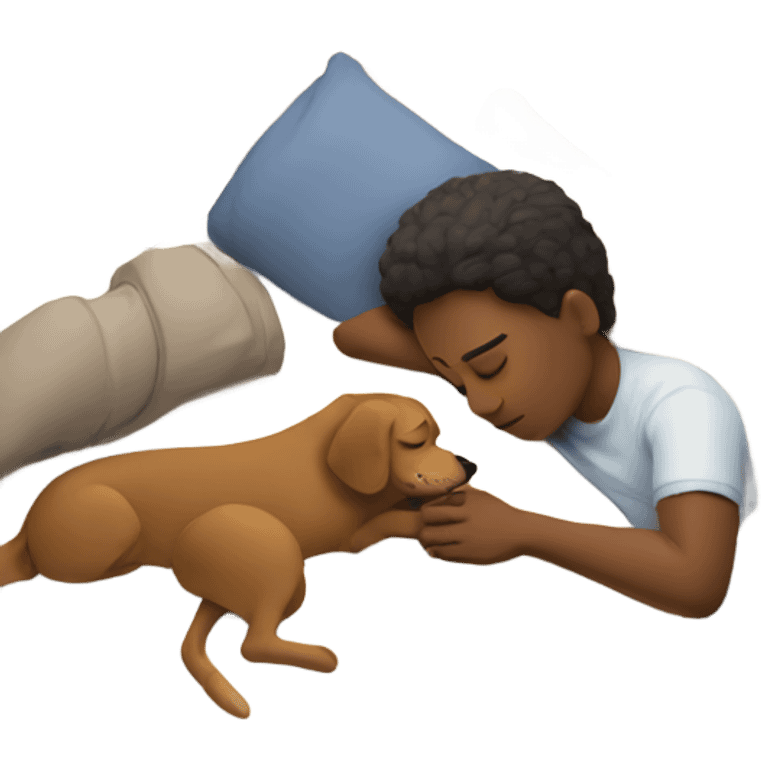 Human taking a nap with a dog emoji