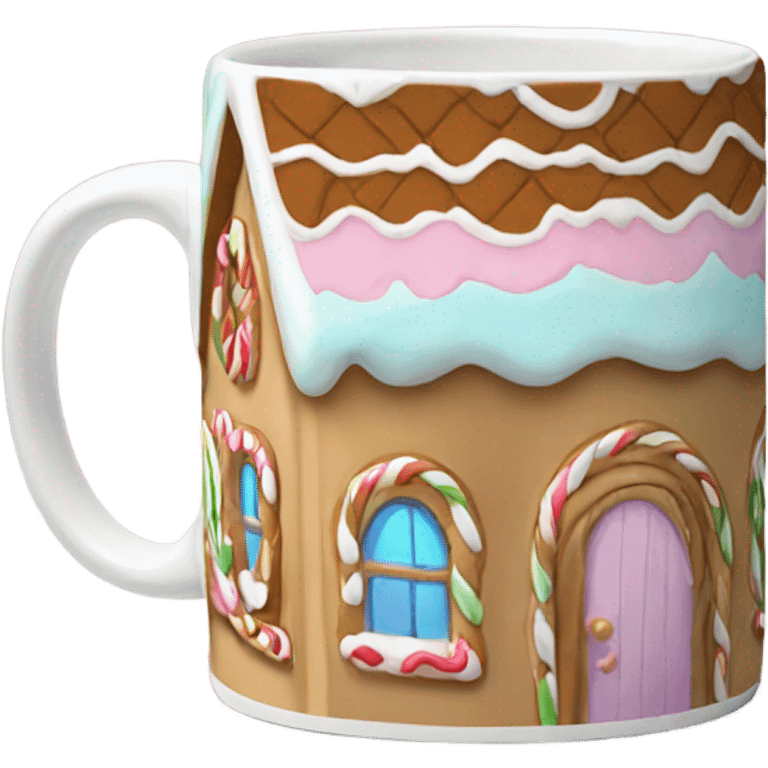 Pastel gingerbread house mug  emoji