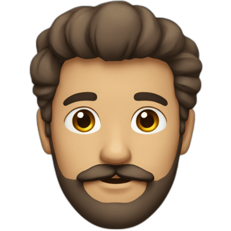 Homme brun avec un peu de barbe et de moustache  emoji