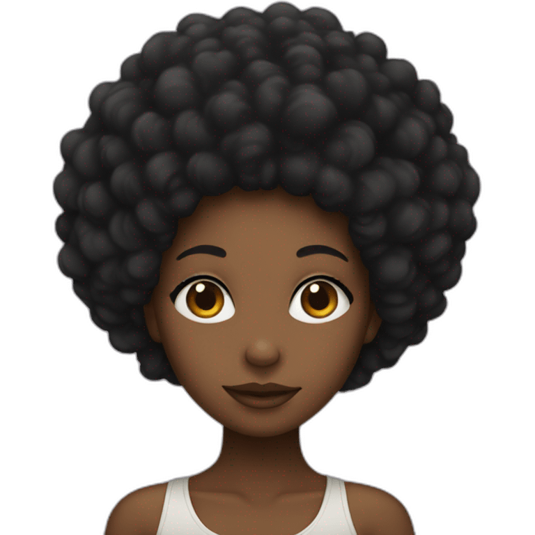 black girl with afro emoji