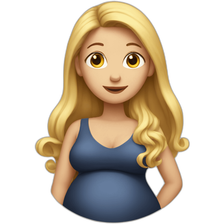 A Woman with Long blond Hair is pregnant. emoji