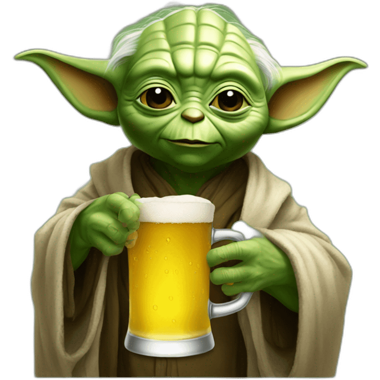 Yoda drink a beer emoji