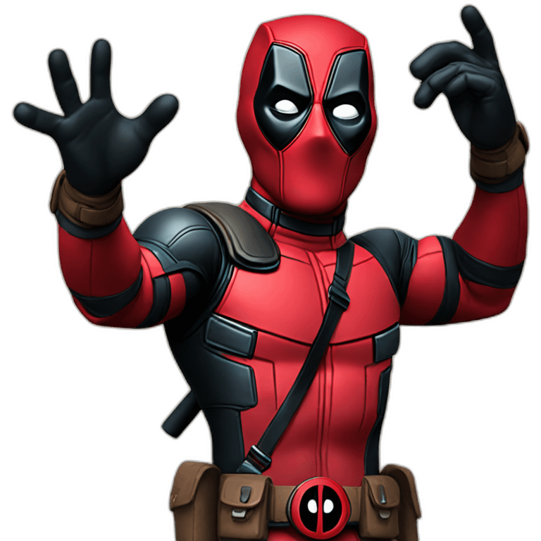 Deadpool waving emoji