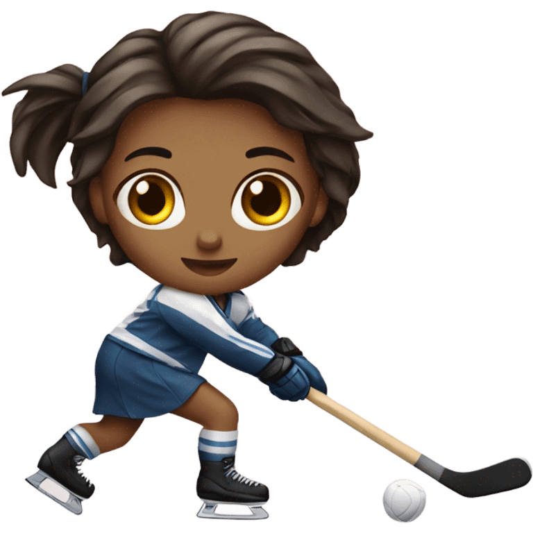 girl with hockey stick emoji