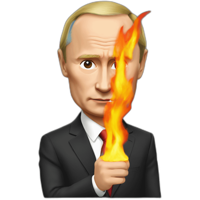 Putin on fire emoji