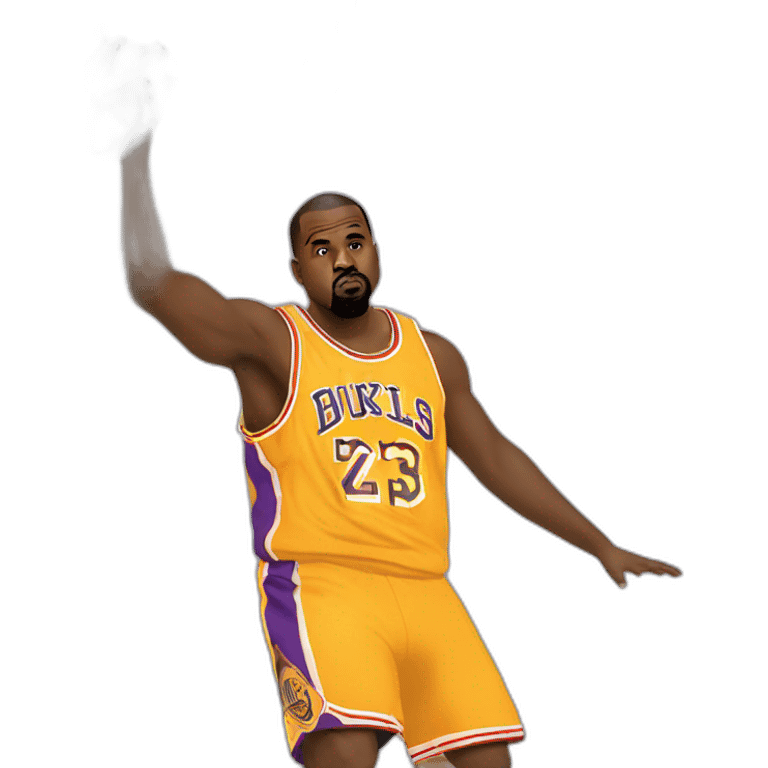 Kanye west dunking a basketball emoji