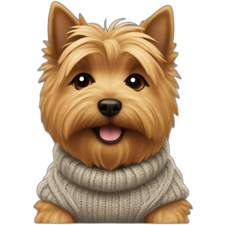 Norwich terrier wearing sweater emoji