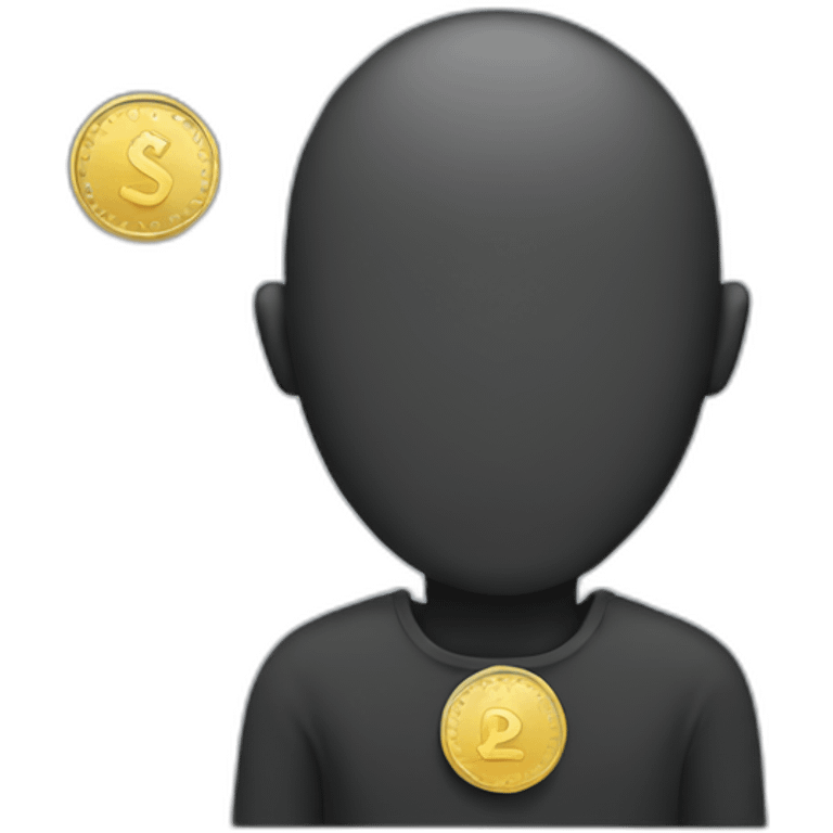 faceless man with coin head emoji