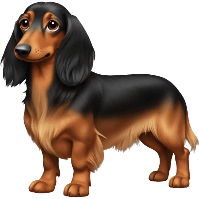 long haired daschund full body emoji