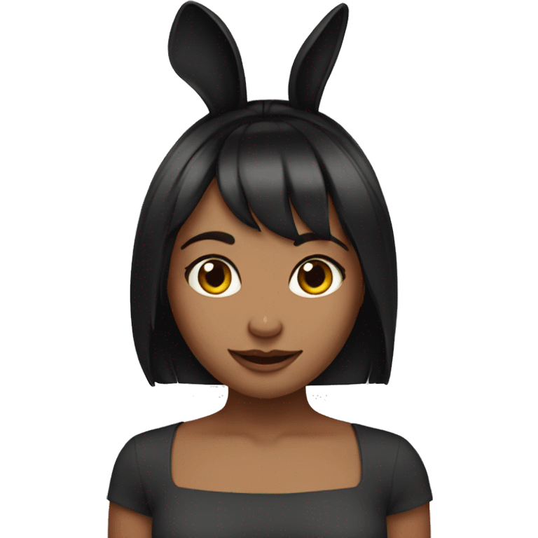 Bunny ears girl black hair emoji