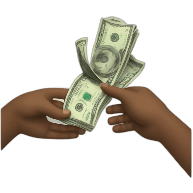 Hand give Money to other hand emoji