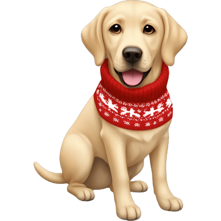 golden labrador in christmas jumper emoji