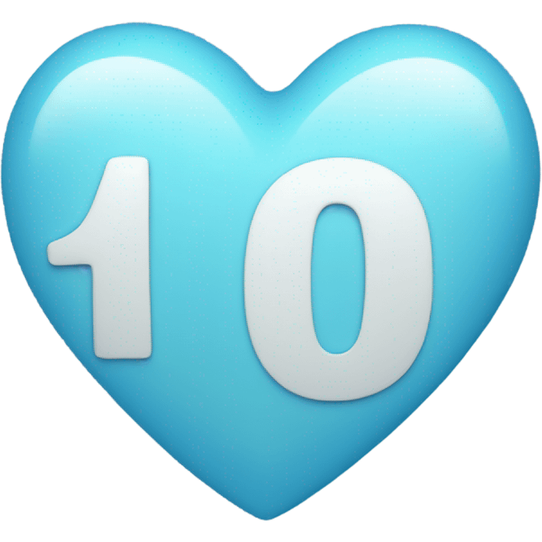 Light blue heart with number 10 emoji