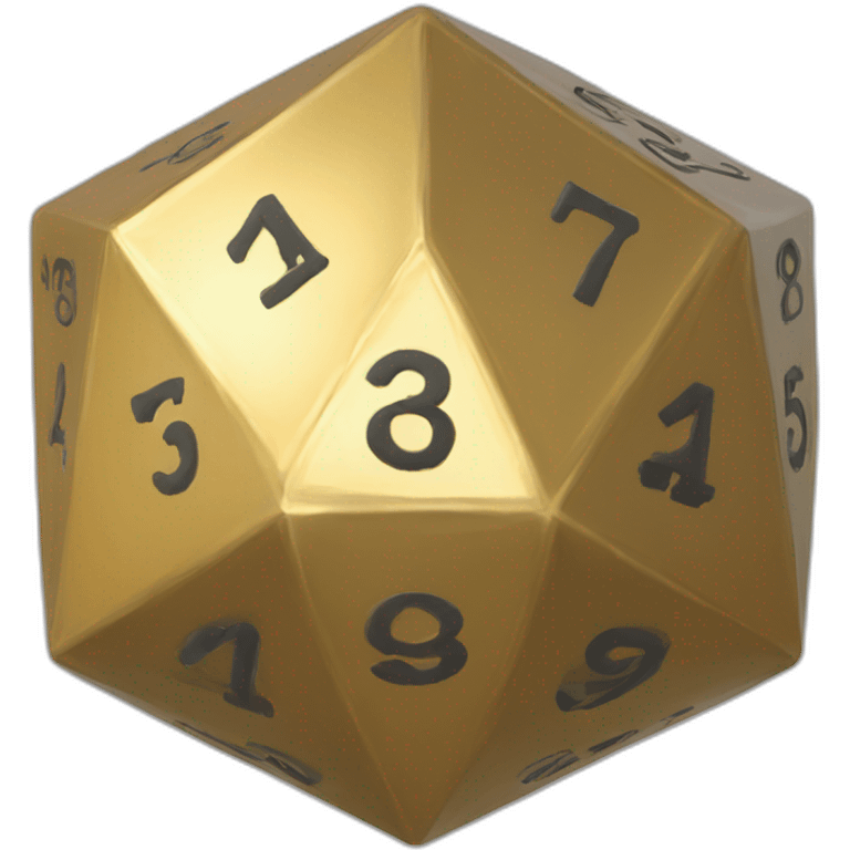 Golden Icosahedron with numbers emoji