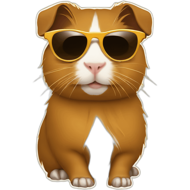 Golden abyssinian guinea pig sunglasses emoji