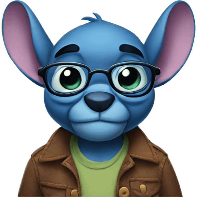 Stitch wearing glasses emoji