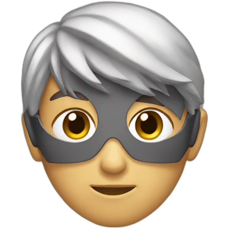 A boy wearing a Zelda mask emoji