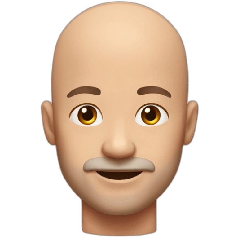 Bald man 41 year old eating meat  emoji