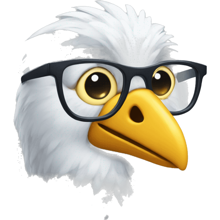 face of bird with glasses emoji