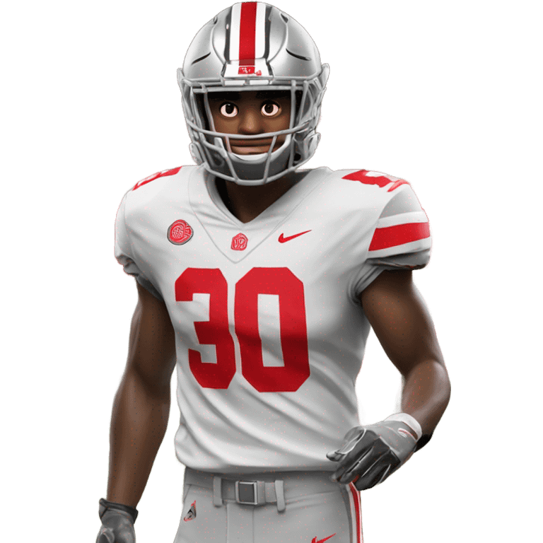 Ohio State Player wearing a home jersey with the number 60 emoji