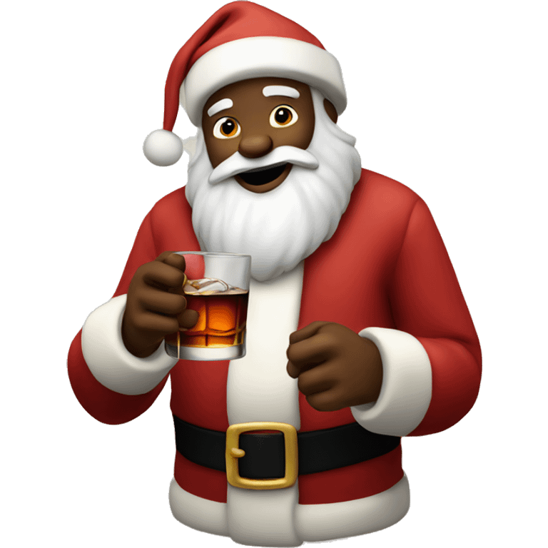 Santa drinking bourbon emoji