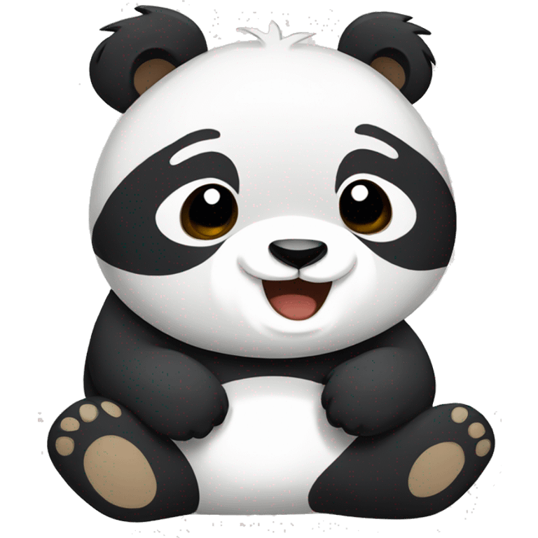 panda happy flat color emoji