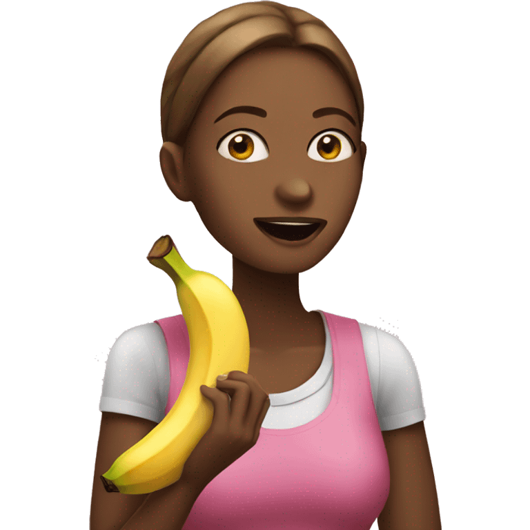 Women eat banana emoji