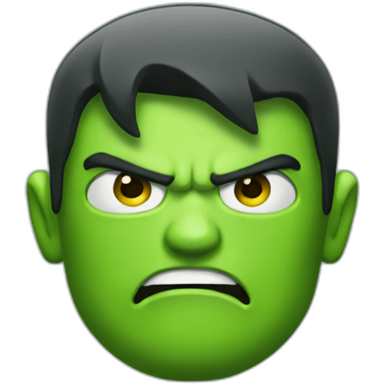 Angry icon of the green Android logo emoji