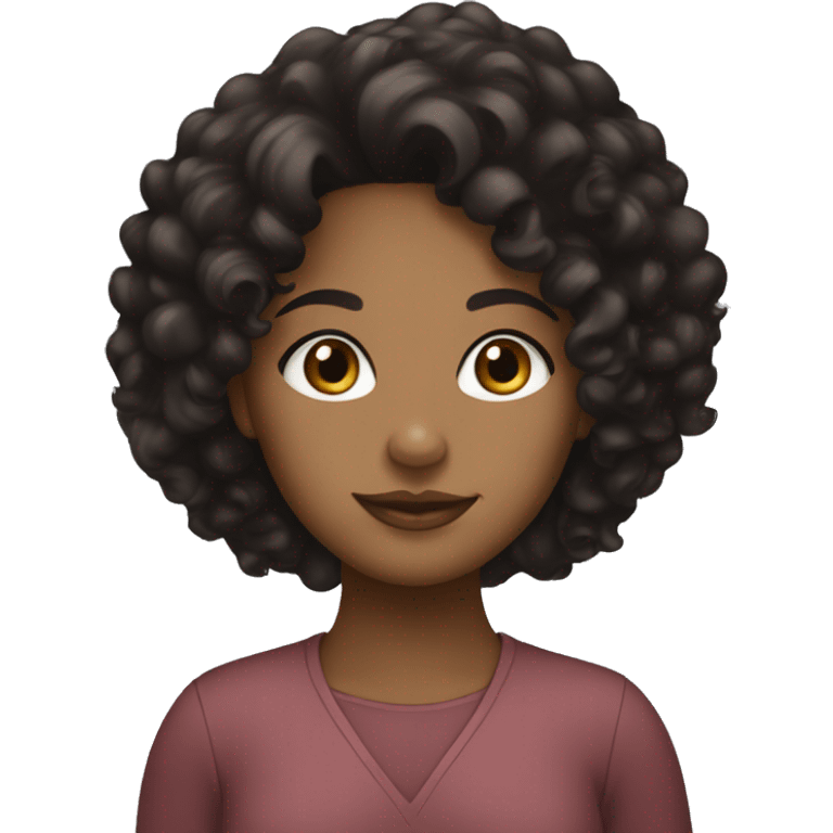 A brown girl with curly black hair she’s pretty  emoji