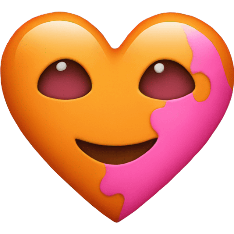 Orange pink grunge heart  emoji