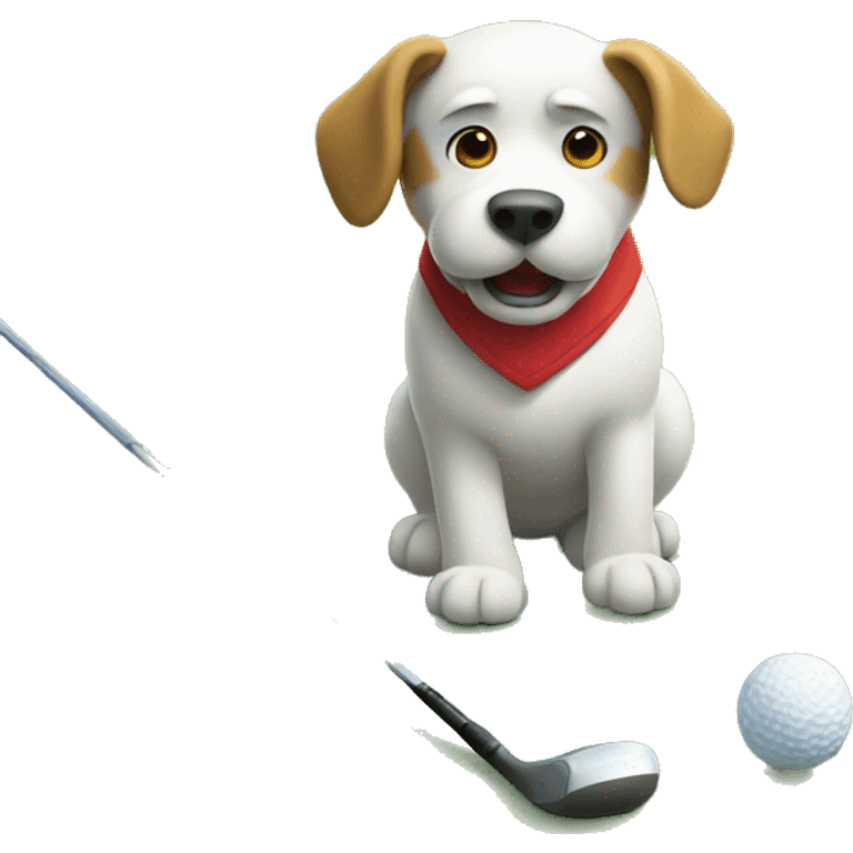 Dog golfing emoji