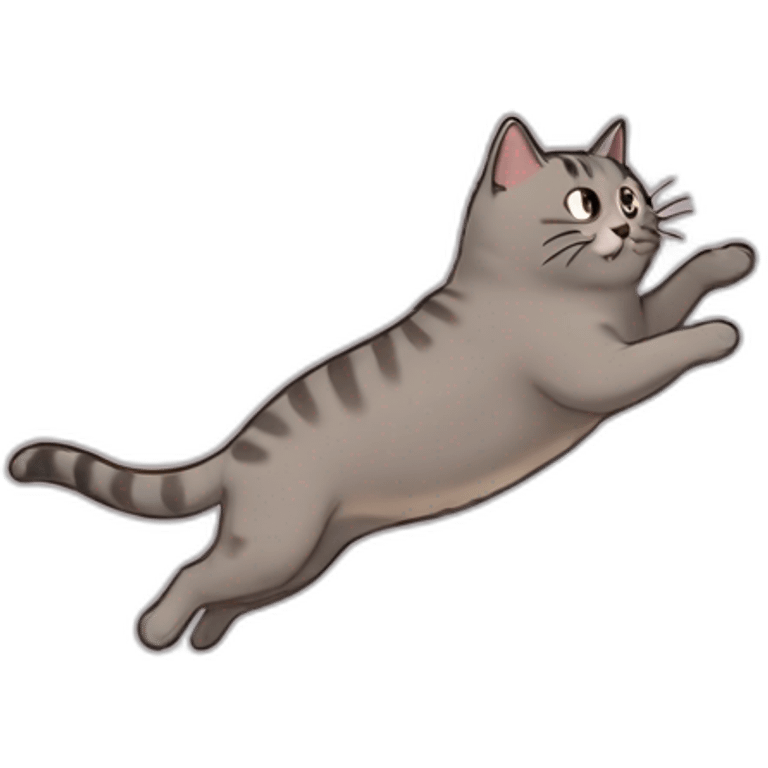 cat jumping looks like pusheen emoji