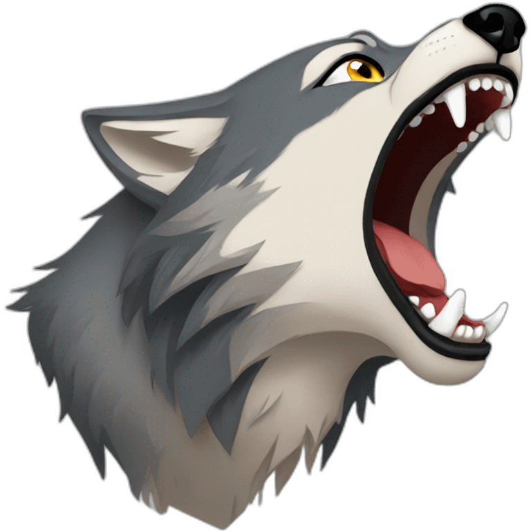 female wolf growling emoji