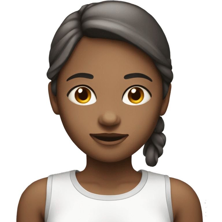 Girl with healthy body ,white face emoji