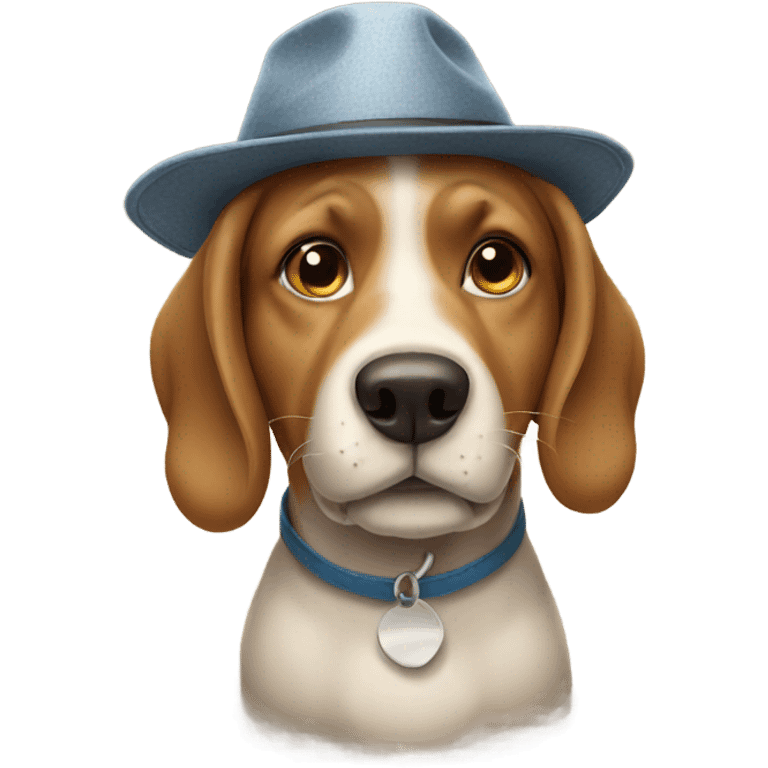 Dog wearing a hat emoji